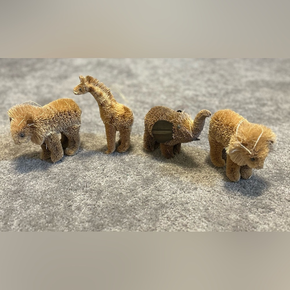 Set of (4) bottle brush ornaments